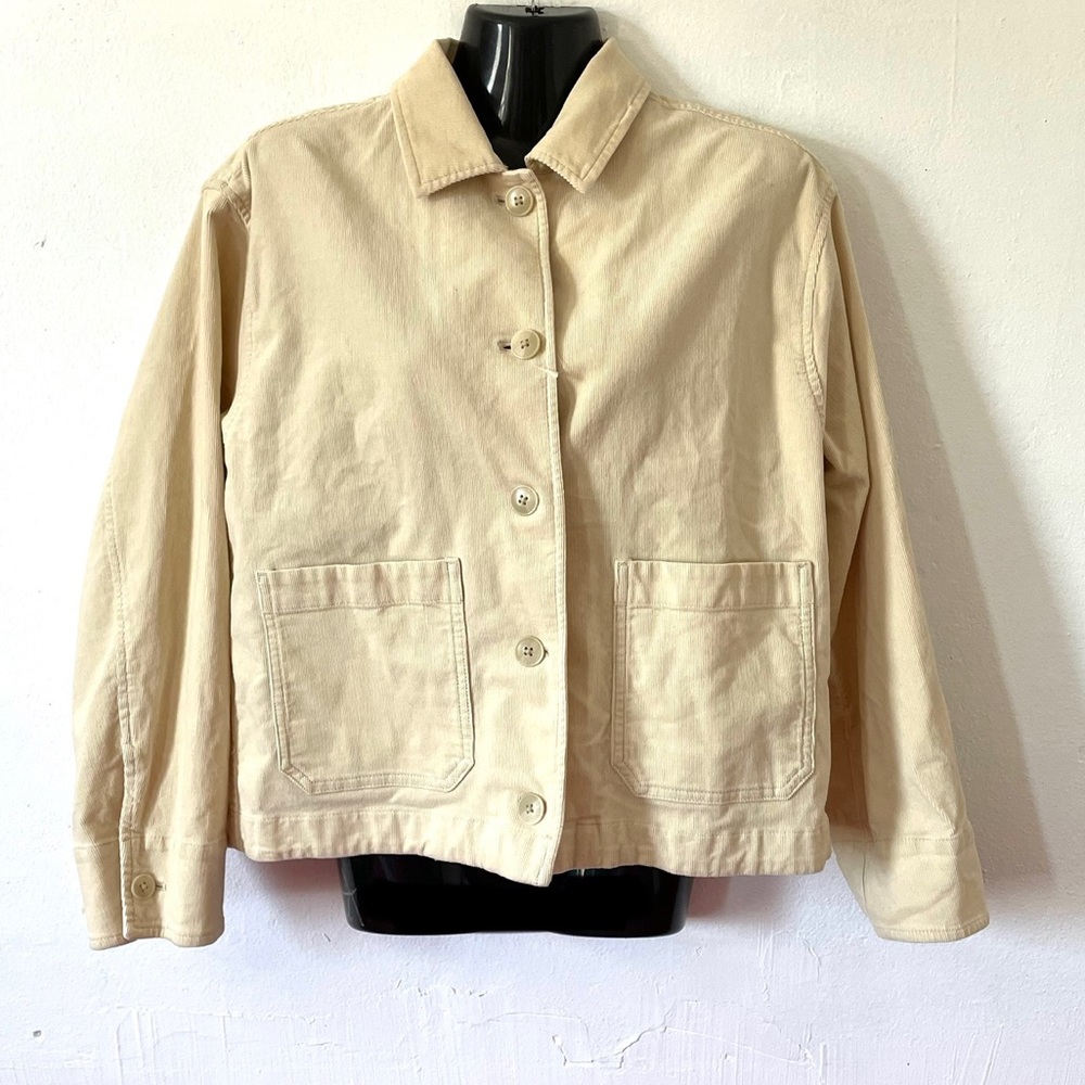Uniqlo Cream Boxy/Oversized Button Down Corduroy … - image 2